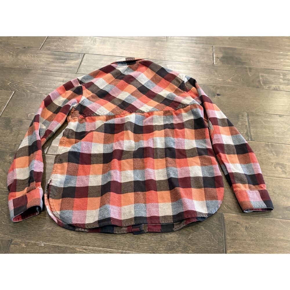 Pendleton Flannel Womens Orange Brown Plaid Button Up Long Sleeve Shirt Size XS - Picture 3 of 8